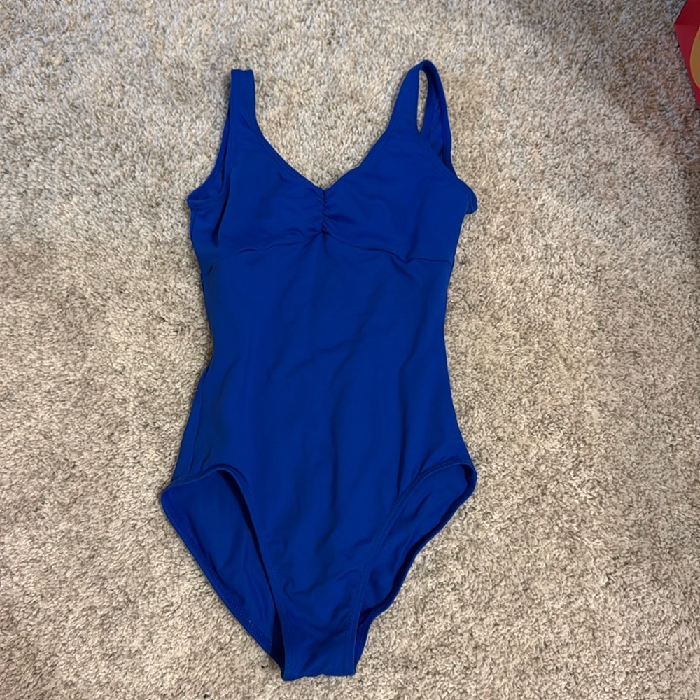 SoDanca Celestine royal blue cinch front tank leotard
